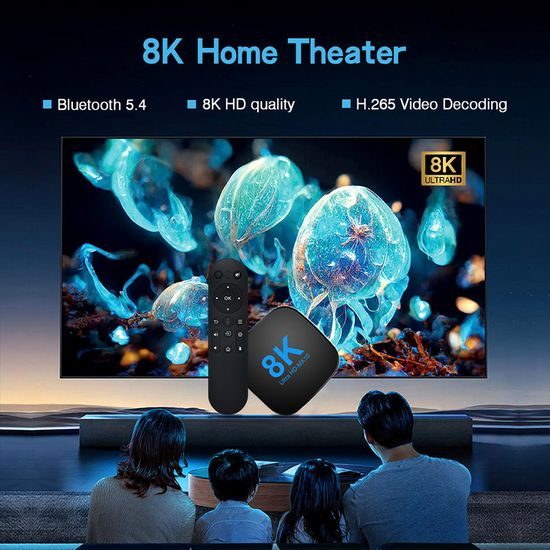 MX10 8K Smart TV Box z Android 14 (4 GB RAM / 32 GB)