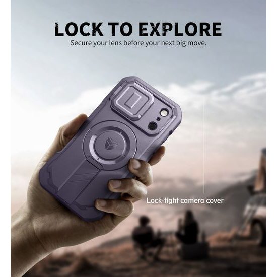 Θήκη Dexnor MagSafe Kickstand Camprotector iPhone 17 Pro, μωβ