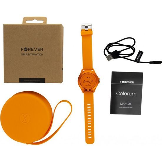 Forever Colorum CW-300 Smartwatch mit 1,22" IPS Display und Herzfrequenzmessung - Orange