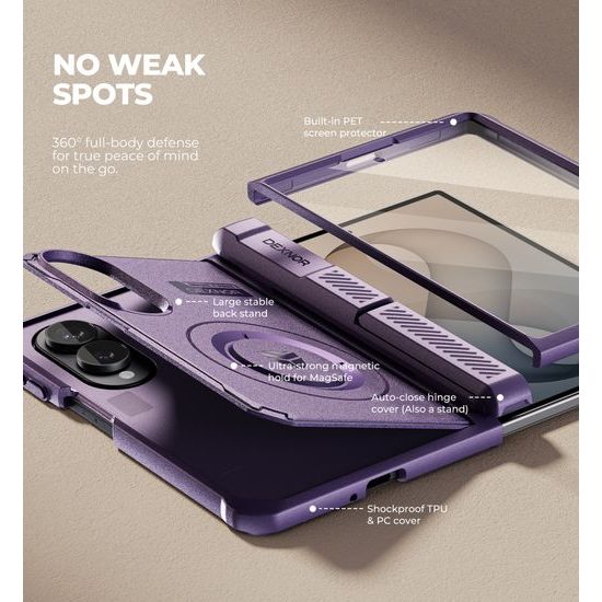 Samsung Galaxy Z Fold 8 vāciņš – Dexnor aizsargvāciņš ar MagSafe – violets