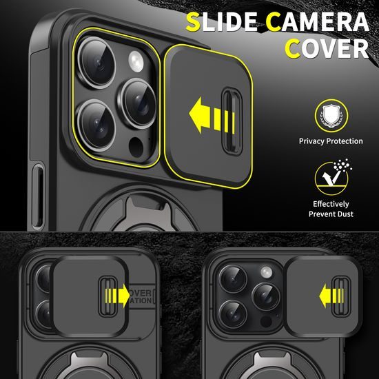 Camslide Stand obal, iPhone 15 Pro, čierny
