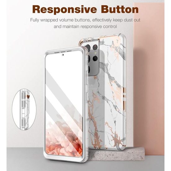 Suritch 360 Marble Θήκη για Samsung Galaxy S21 Ultra, Λευκή