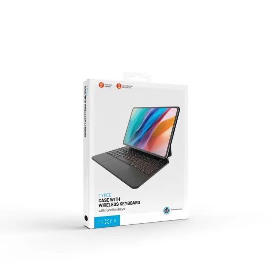 Tok vezeték nélküli billentyűzettel FIXED Typee tablethez, Apple iPad Pro 11 2018 / 2020 / 2021 / 2022, iPad Air 4 10.9 2020 / Air 5 10.9 2022 / Air 6 11 2024 / Air 7 11 2025 / Air 8 11 2026, EN, fekete