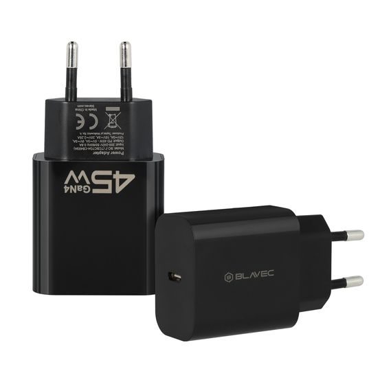 Φορτιστής Blavec BC-7, GaN4, PD QC 45W 3A, USB-C, μαύρος