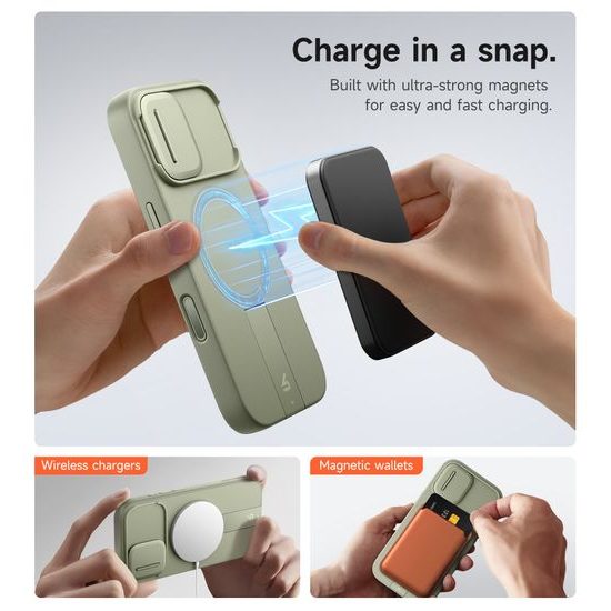 Suritch MagSafe Kickstand Camprotector θήκη iPhone 17, πράσινη