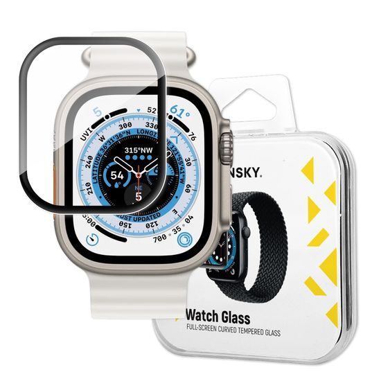Wozinsky Watch Glass υβριδικό γυαλί, Apple Watch Ultra 49mm, μαύρο