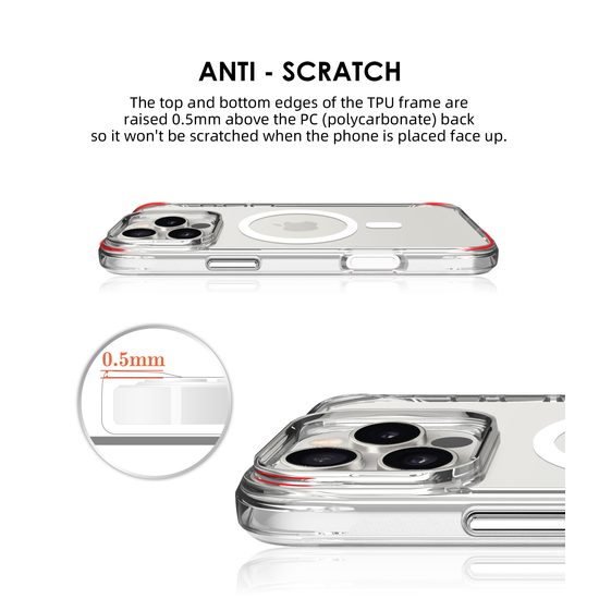 JP MagFit MagSafe Θήκη με Πιστοποίηση 3M SGS, iPhone 16 Pro, Διάφανη