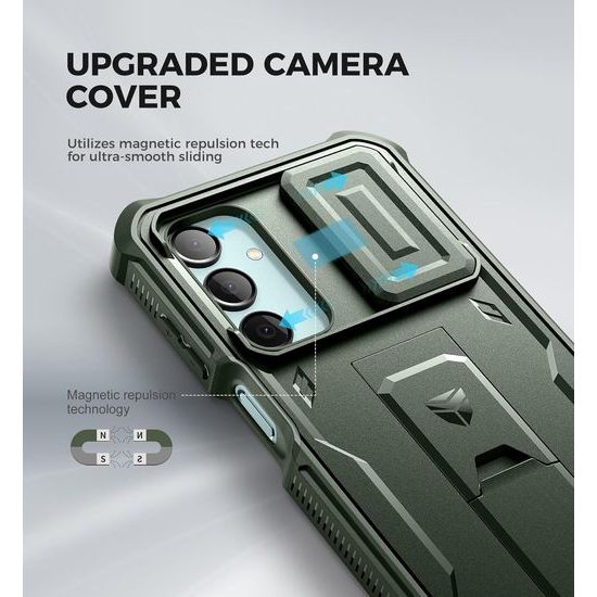 Dexnor 360 Kickstand Camprotector Θήκη Samsung Galaxy A16, Πράσινη