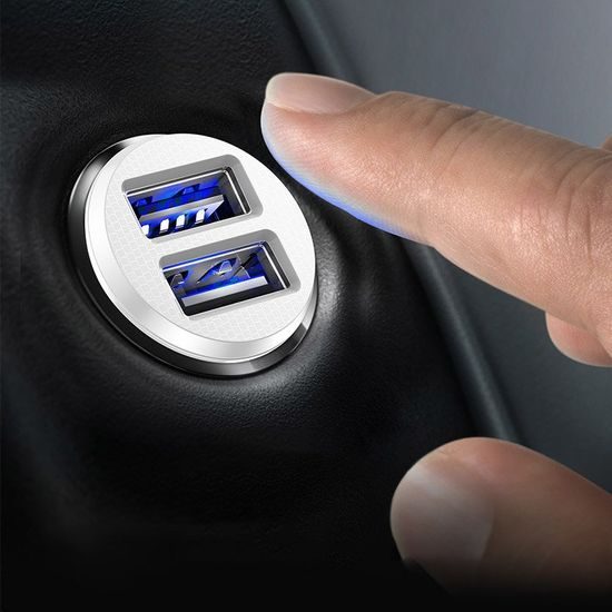 Baseus Grain Car Charger Mini, univerzalen pametni avto polnilnik, črn (CCALL-ML01)