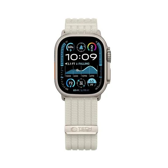 Tech-Protect Nylon Sport remienok, Apple Watch 8 / 9 / 10 / 11 / SE / Ultra (44 / 45 / 46 / 49 mm), starlight