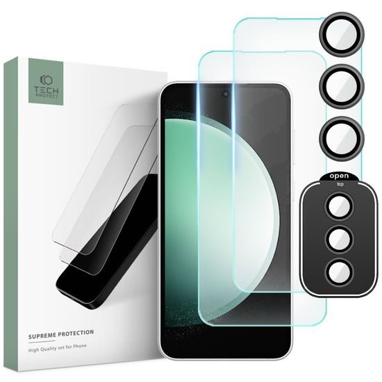 Tech-Protect Supreme készlet, 2 edzett üveg + lencse üveg, Samsung Galaxy S23 FE