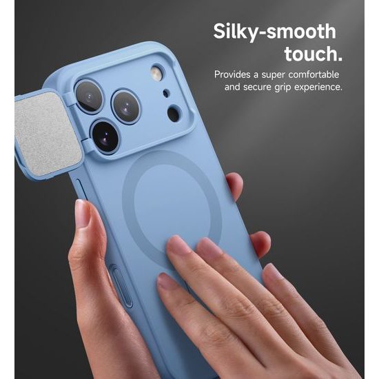 Husă Suritch MagSafe cu Suport și Protecție Cameră pentru iPhone 17 Pro / 18 Pro, albastru deschis