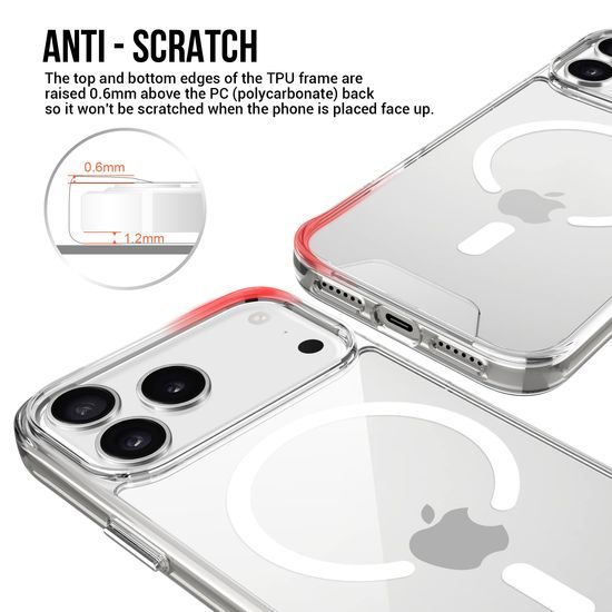 JP MagFit MagSafe θήκη με πιστοποίηση 1.2M SGS, iPhone 17 Pro, διάφανη