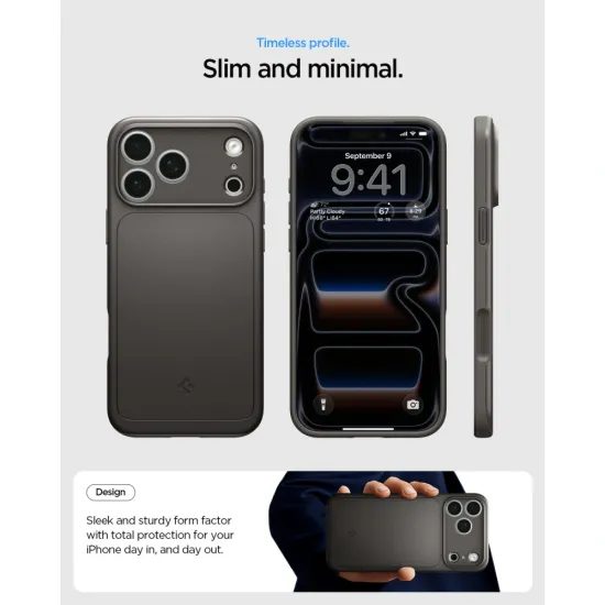 Spigen Thin Fit MagSafe, iPhone 17 Pro Max / 18 Pro Max, sivý