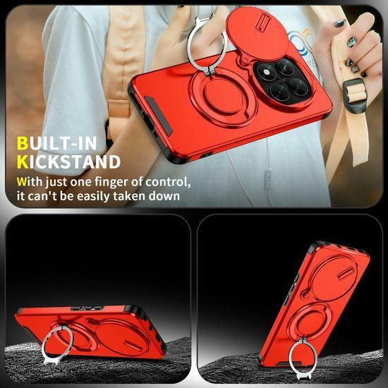 Θήκη Camslide Stand, Xiaomi Redmi Note 14 Pro Plus 5G, κόκκινη