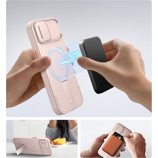 Suritch MagSafe Kickstand Camprotector θήκη iPhone 13 / 14, ροζ