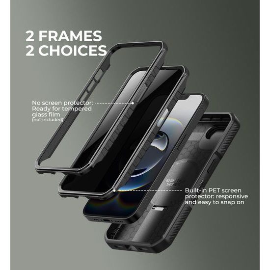 Dexnor Privacy MagSafe állvánnyal és kameravédelemmel tok iPhone 16e / 17e, fekete