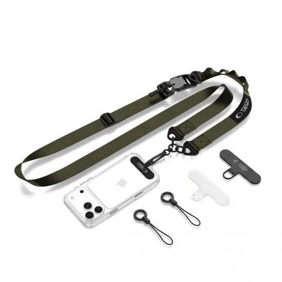 Tech-Protect C9S Crossbody Handykette - Verstellbares Trageband für Smartphone - Grün