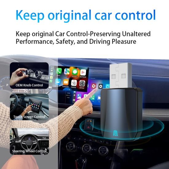 Ασύρματος Προσαρμογέας για CarPlay και Android Auto, Plug & Play, ABS, CA15