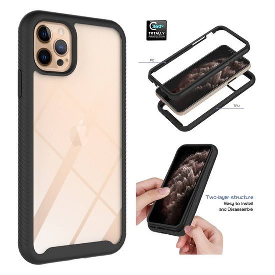 Techsuit Defense360 Pro + Zaščitna folija, iPhone 11 Pro Max, črna