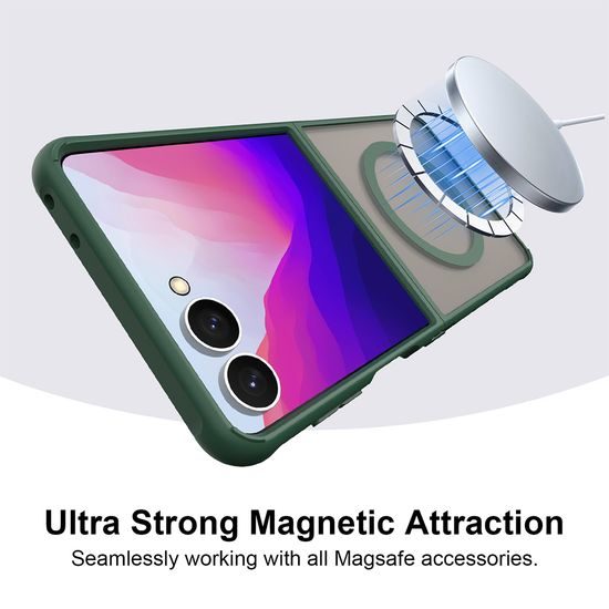 Techsuit HaloFrost II MagSafe Schutzhülle für Samsung Galaxy Z Flip8 - Magnetische Handyhülle mit Stoßschutz - Grün