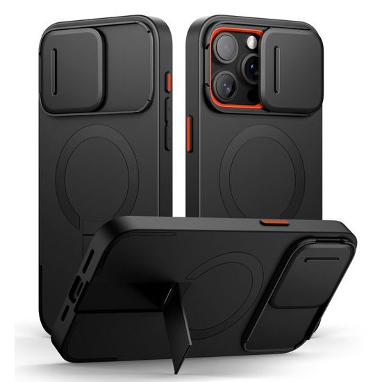 Suritch MagSafe Kickstand Camprotector θήκη iPhone 15 Pro Max, μαύρη