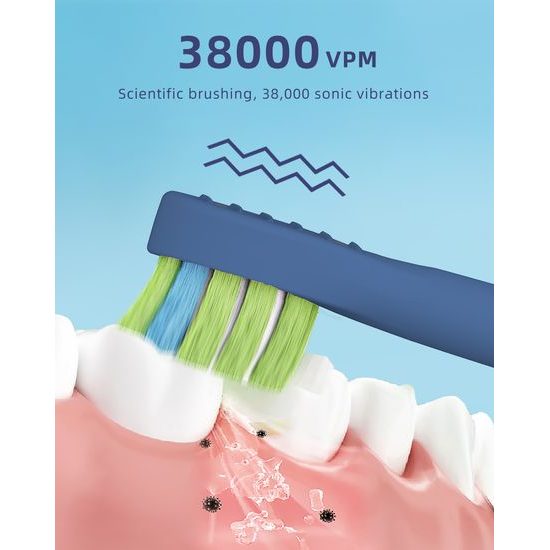 Детска звукова електрическа четка за зъби (30 000 VPM), розова