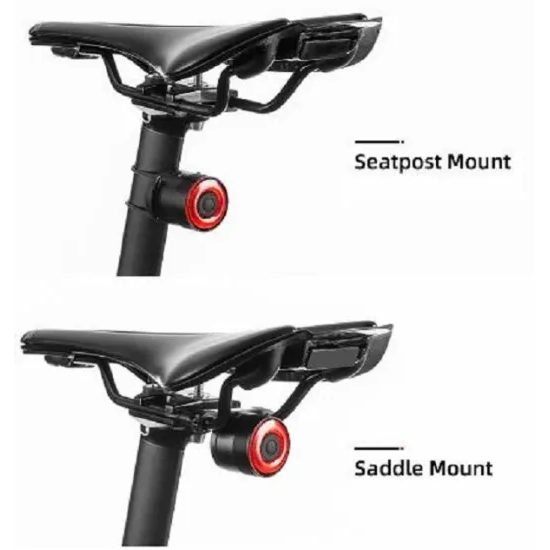 Rockbros Q3 Πίσω Φανός Ποδηλάτου με Έξυπνο Σύστημα Στάσης, Μαύρο
