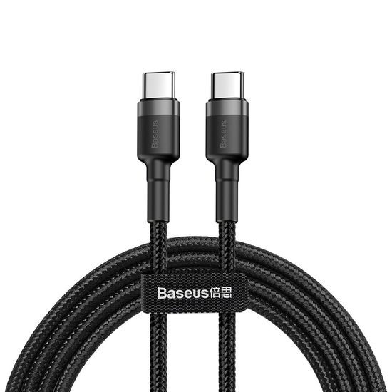 Cablu Baseus Cafule, USB-C, negru cu gri, 2 m (CATKLF-GG1)