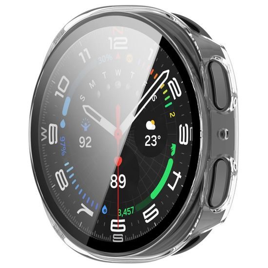 Tech-Protect Defense360 Samsung Galaxy Watch 8 / 9 (44 mm) kaitseümbris karastatud klaasiga 2 tk – must / läbipaistev