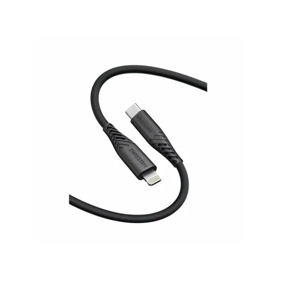 Swissten kabel USB-C - lightning, 0,4 m, 60W, černý