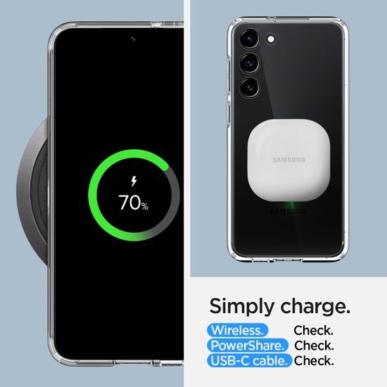 Custodia Spigen Ultra Hybrid per cellulare, Samsung Galaxy S23, trasparente