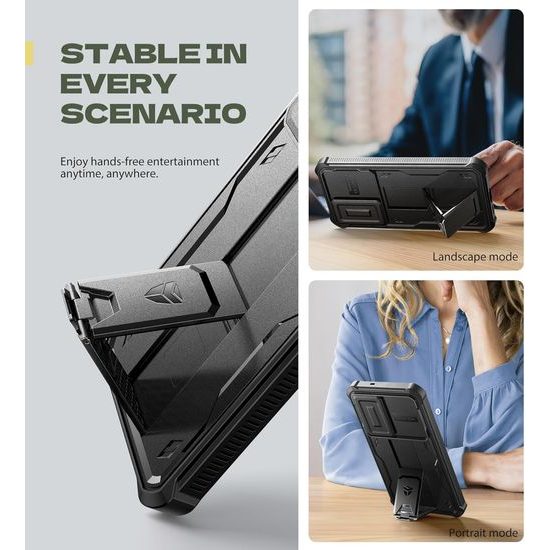 Dexnor 360 Kickstand Camprotector θήκη Samsung Galaxy S25 FE, μαύρη