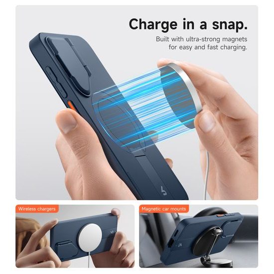 Suritch MagSafe Kickstand Camprotector Θήκη Samsung Galaxy S25, μπλε