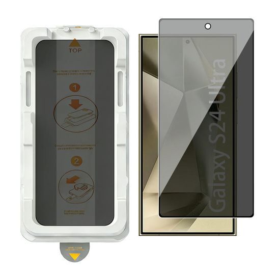 Wency Magic Box Privacy 5D Σκληρυμένο Γυαλί με Εύκολη Εφαρμογή, Samsung Galaxy S24 Ultra, Μαύρο