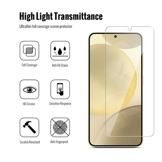 JP Combo pack, Set 2 vetri temperati e 2 protezioni fotocamera, Samsung Galaxy S25