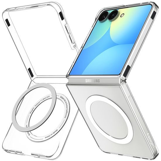 Samsung Galaxy Z Flip 8 ümbris – Spigen AirSkin MagSafe – läbipaistev / valge