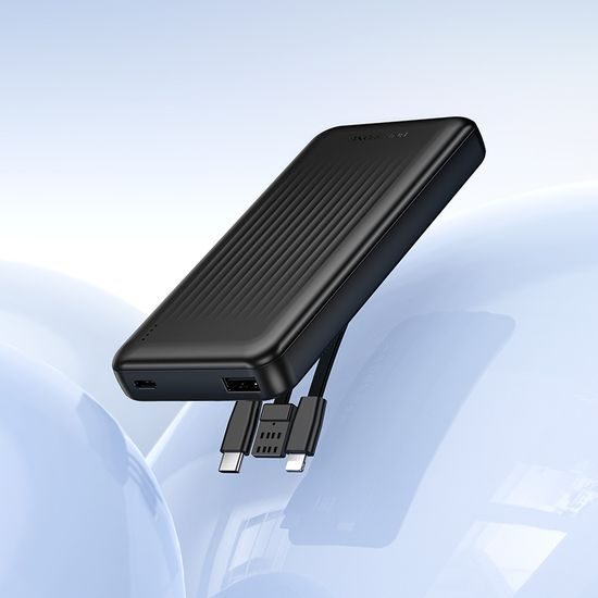 Borofone BJ79 CleverPower Bank 10 000 mAh с USB-C и Lightning кабели, черна