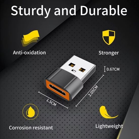 Techsuit Premium OTG προσαρμογέας HyperPort (A4) USB-C - USB, 120W, μαύρο-πορτοκαλί