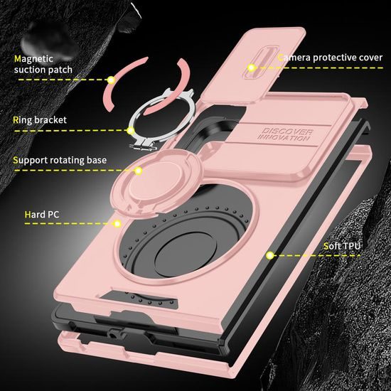 Husă Camslide Stand, Samsung Galaxy Z Fold 8, roz