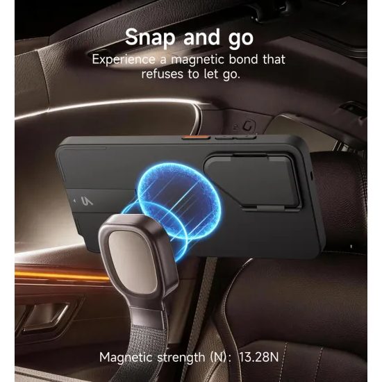 Suritch MagSafe Kickstand Camprotector tok Samsung Galaxy S26 Ultra, fekete