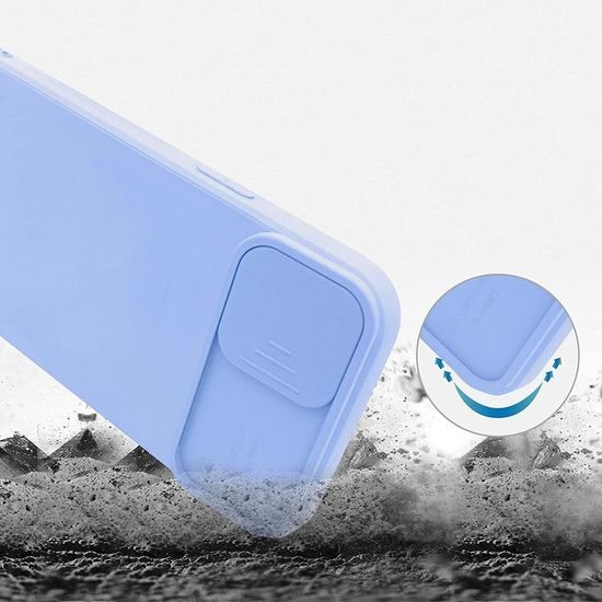 Husă Nexeri cu capac pentru cameră, iPhone 14 Pro Max, albastru deschis