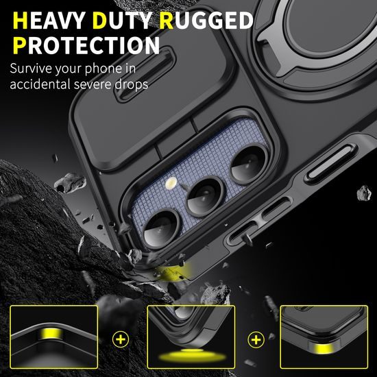 Camslide Stand borító, Samsung Galaxy A25, kék