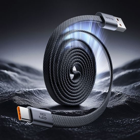 Mcdodo Self-Winding Datenkabel (CA-1200) USB auf USB-C - Selbstaufwickelndes Ladekabel - 1m - Schwarz