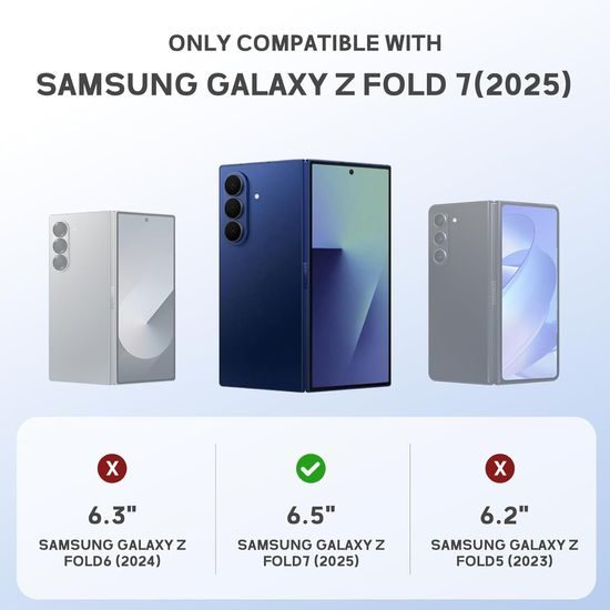 BiQiHR Schutzhülle + HD Schutzfolie für Samsung Galaxy Z Fold7 - 360° Schutz mit Panzerglas und Ständer - Schwarz