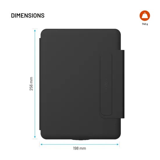 Tok USB-C billentyűzettel FIXED Typee Enduro tabletre, Apple iPad Pro 11 2018 / 2020 / 2021 / 2022, iPad Air 4 10.9 2020 / Air 5 10.9 2022 / Air 6 11 2024 / Air 7 11 2025 / Air 8 11 2026, CZ, fekete