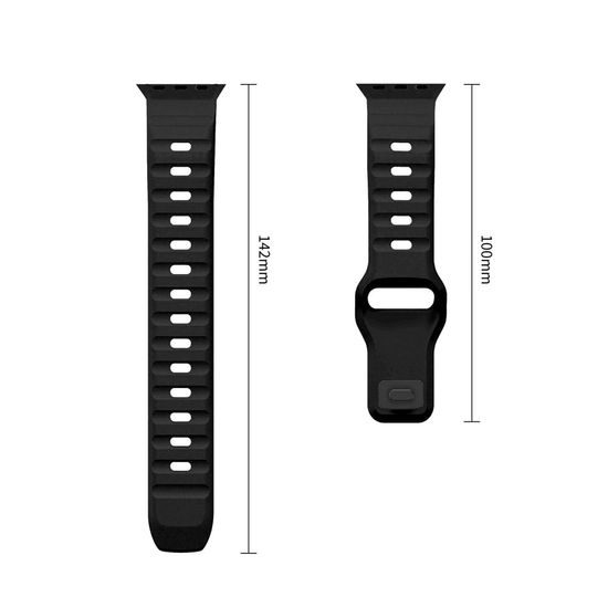 Tech-Protect Silicone Line narukvica, Apple Watch 8 / 9 / 10 / 11 / 12 / SE / Ultra (44 / 45 / 46 / 49 mm), crna