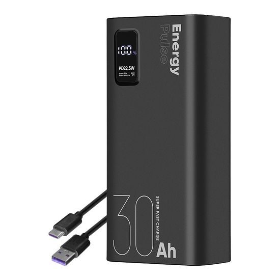 OBAL:ME EnergyPulse Powerbank 30000mAh, 22,5W, μαύρο