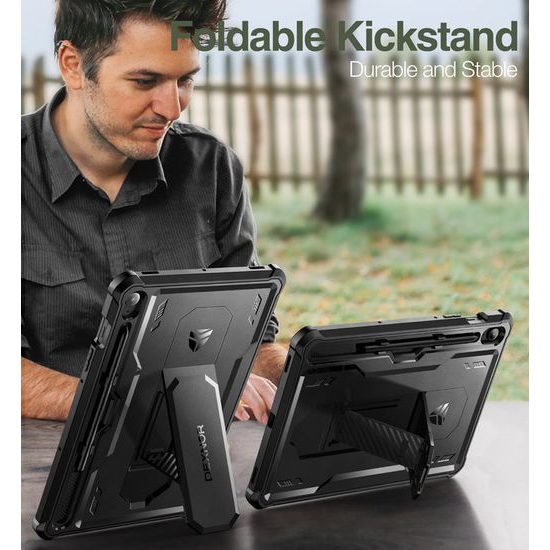 Dexnor 360 Kickstand tok Samsung Galaxy Tab S9 FE, fekete