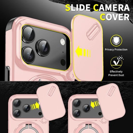 Camslide Stand etui, iPhone 18 Pro, rožnat